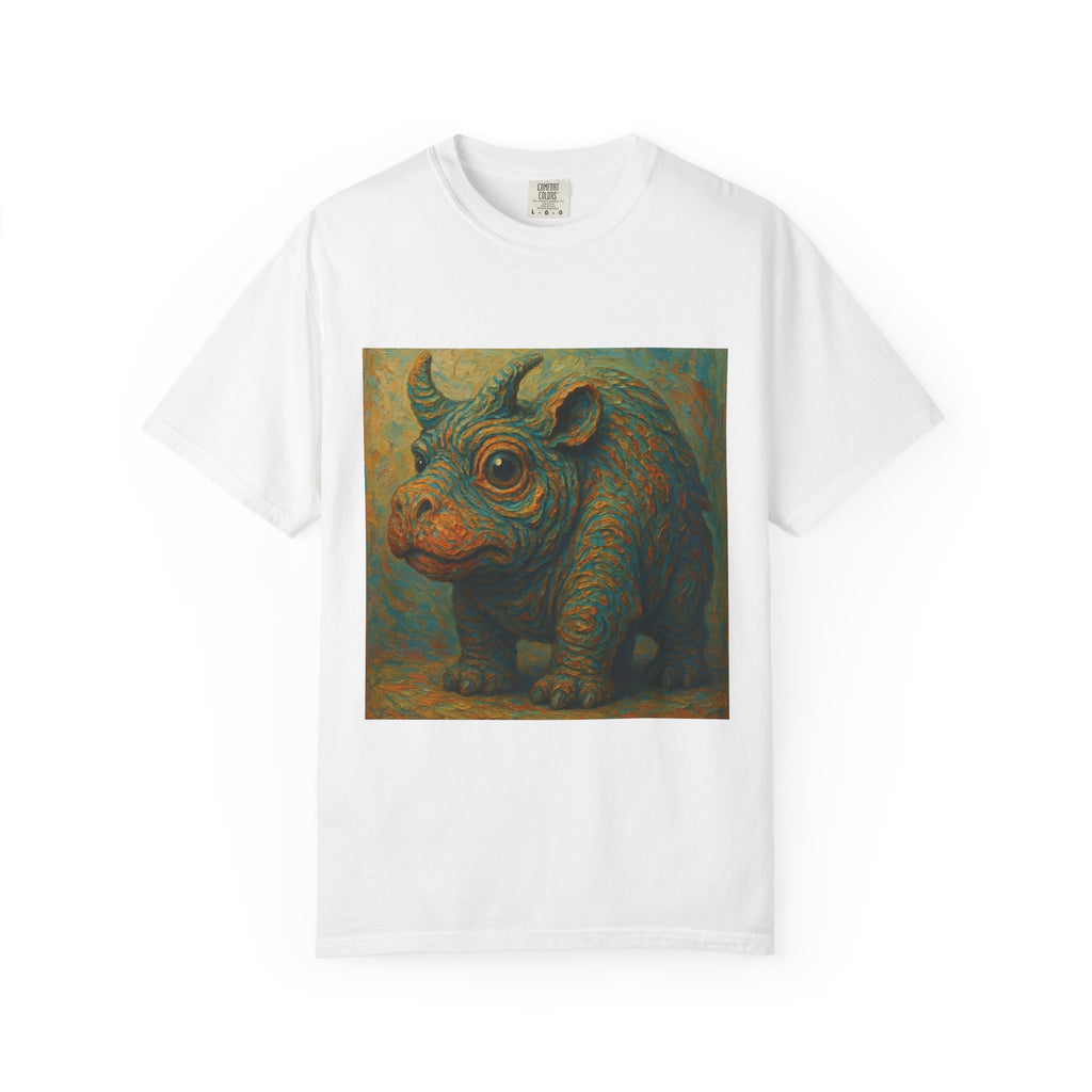 Rhino Baby Art T-Shirt — Cute Vintage-Style Rhino Illustration Tee