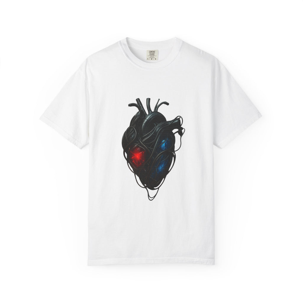 Anatomical Heart Tee — Neon Cyberpunk Heart Graphic T-Shirt