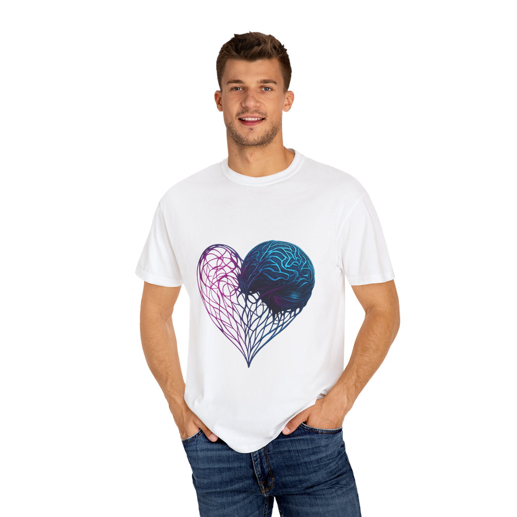 Neon Brain Heart T-shirt | Anatomical Heart with Brain Illustration
