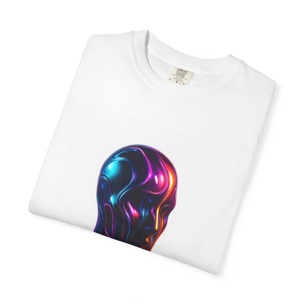 Neon Drip Skull T-shirt | Melting Color Skull Graphic Tee