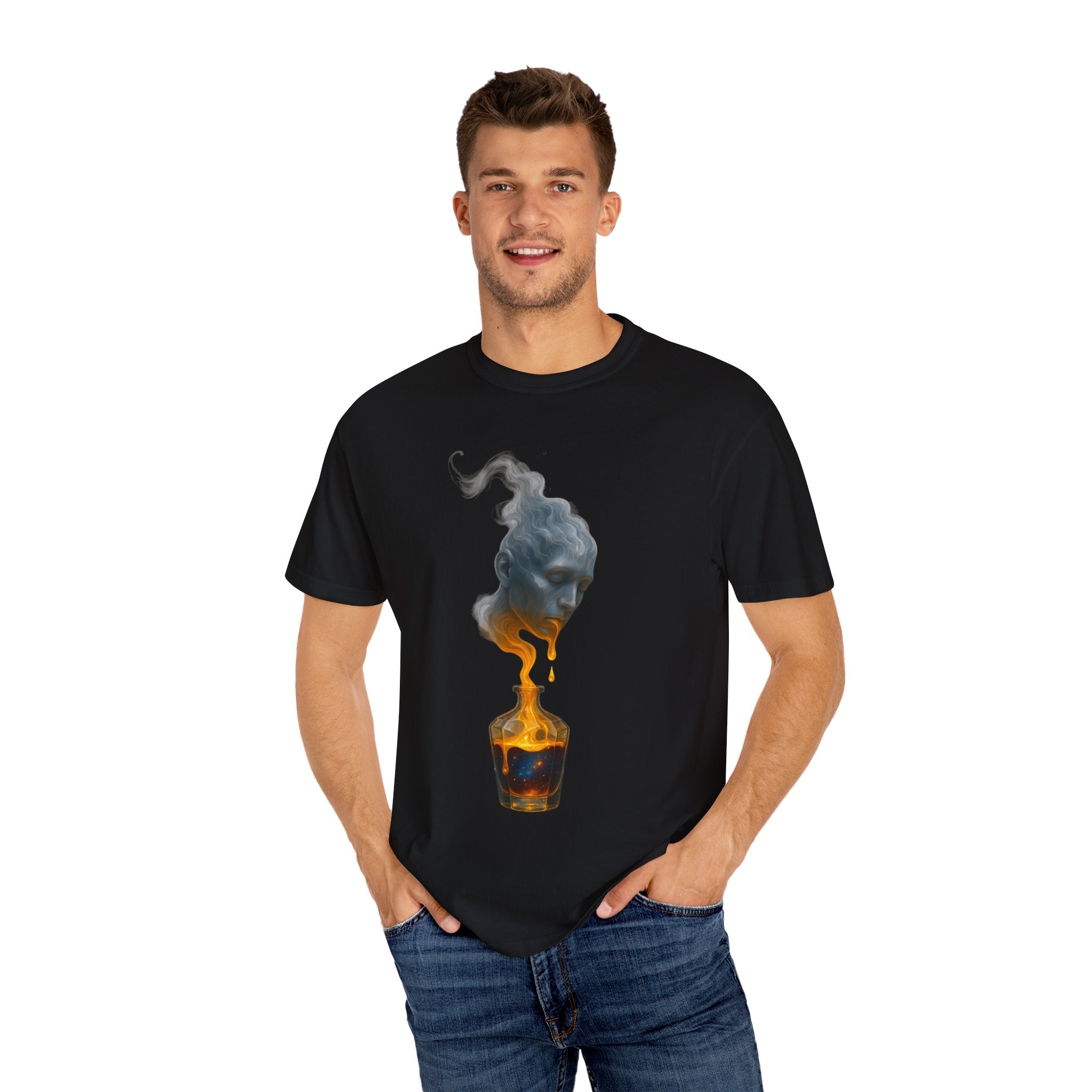 T-Shirt — Surreal Burning Candle Head Graphic Tee