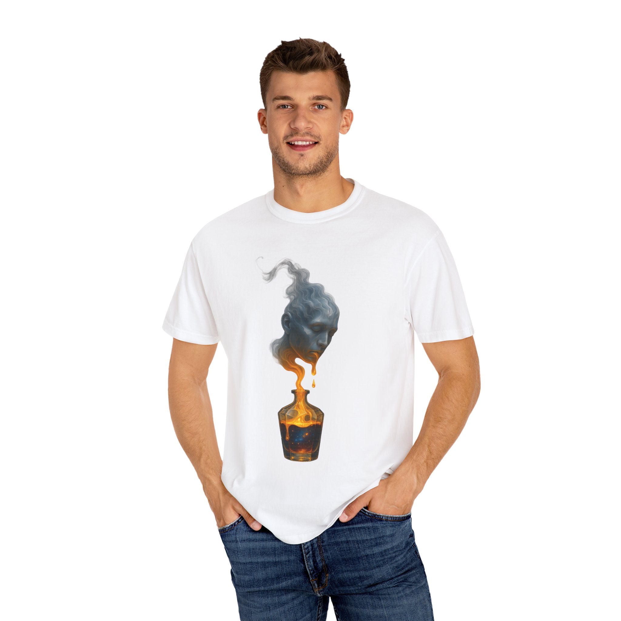 T-Shirt — Surreal Burning Candle Head Graphic Tee