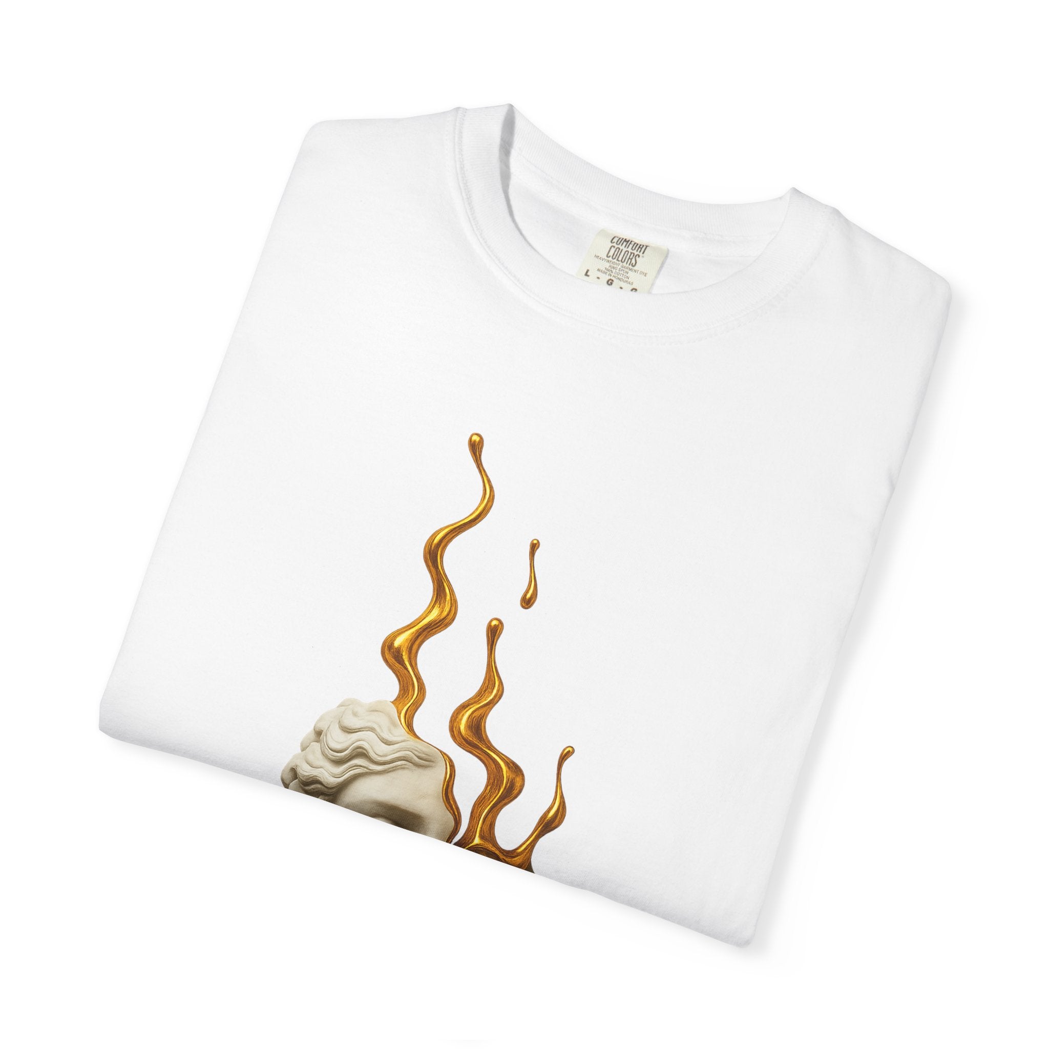 Statue Head Melting Art T-Shirt — Surreal Classical Bust Tee