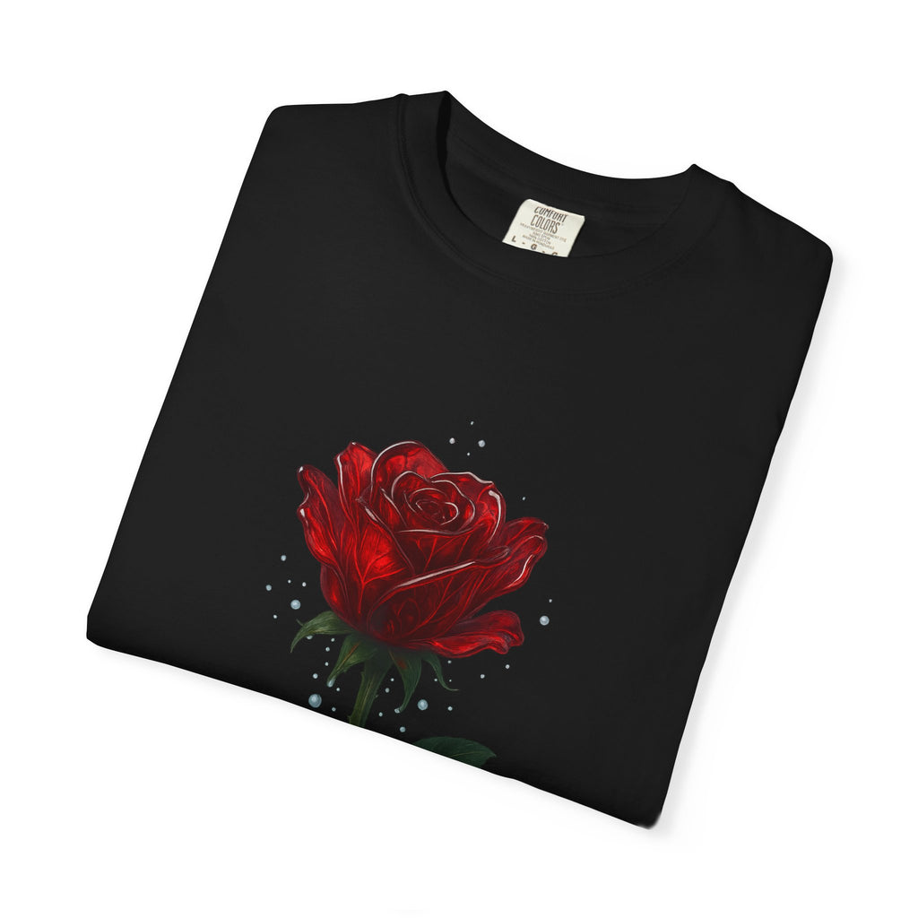 Rose Bloom Graphic T-Shirt — Red Dripping Rose Tee