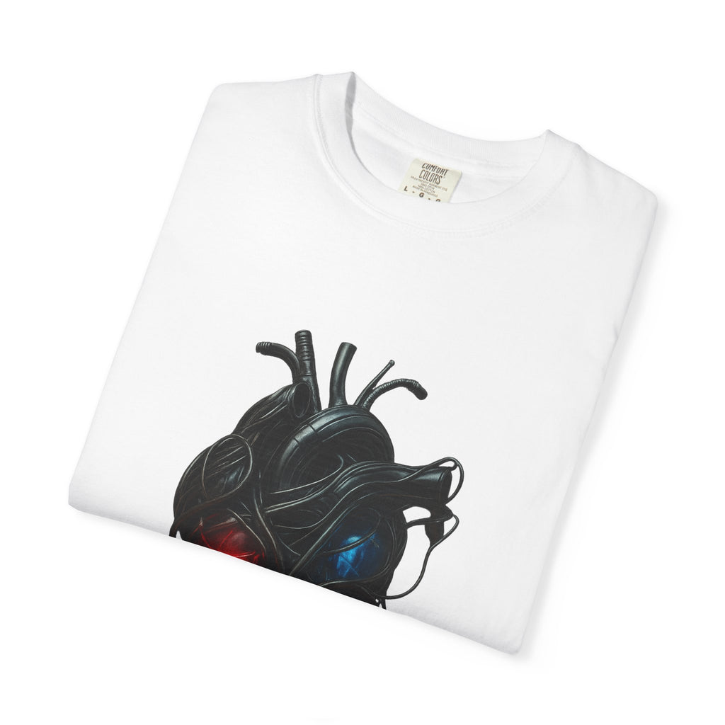 Anatomical Heart Tee — Neon Cyberpunk Heart Graphic T-Shirt
