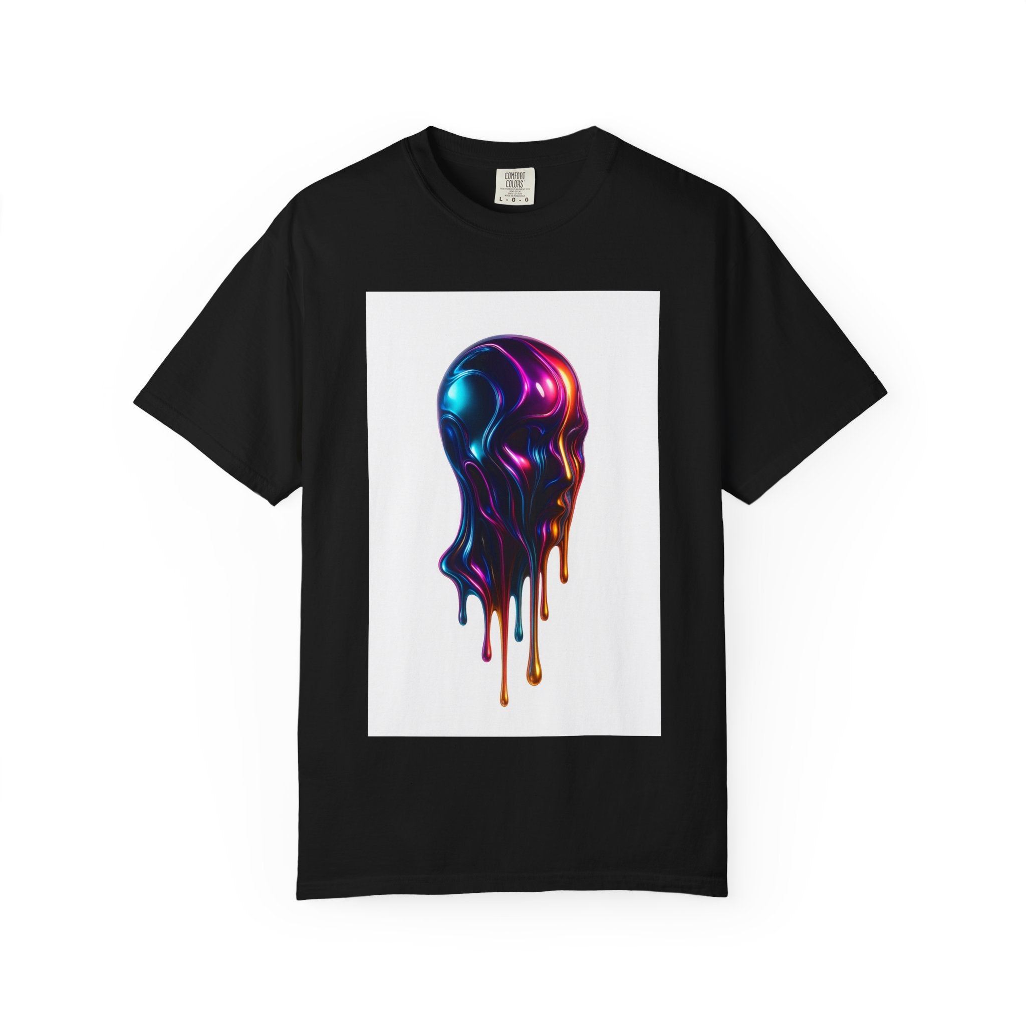 Neon Drip Skull T-shirt | Melting Color Skull Graphic Tee