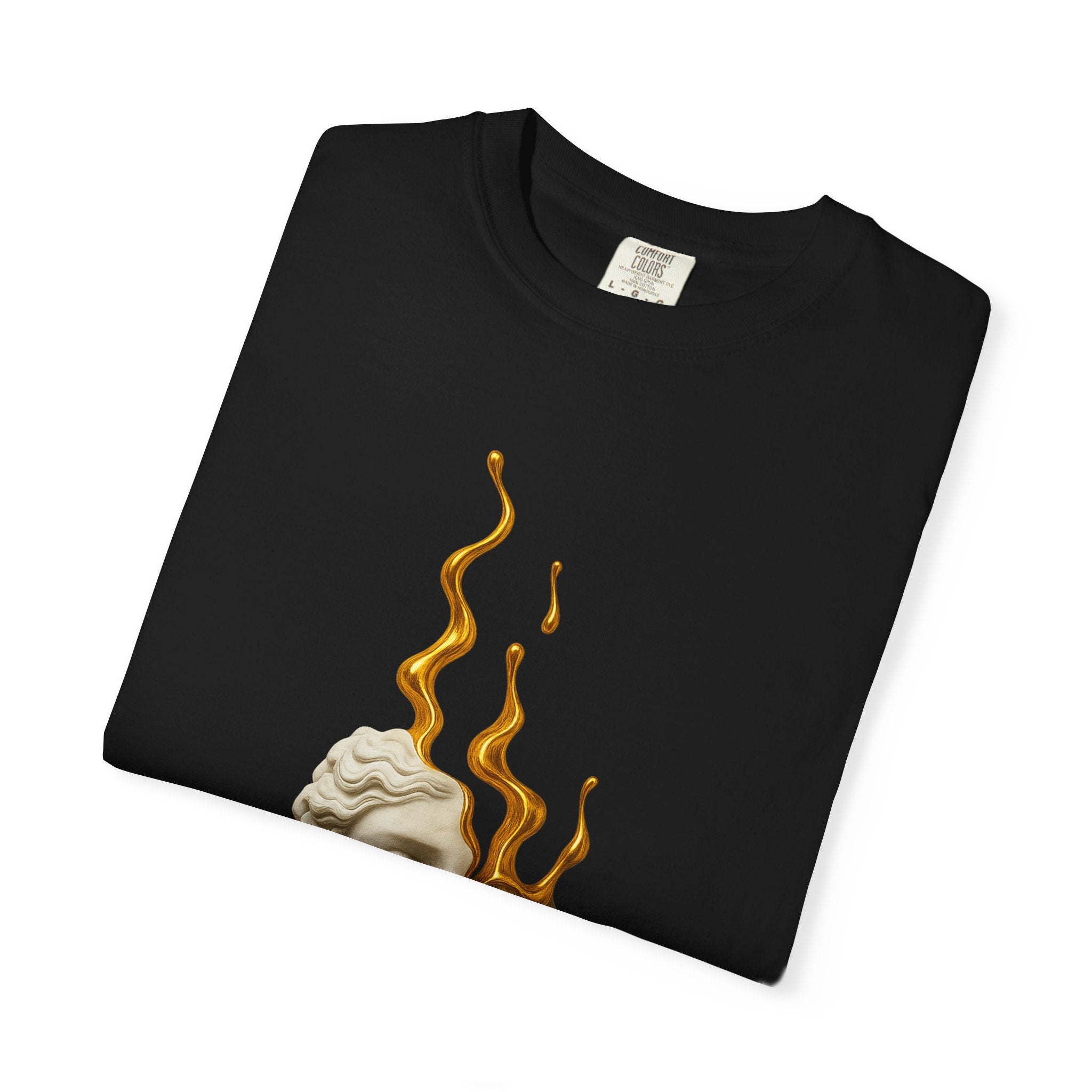 Statue Head Melting Art T-Shirt — Surreal Classical Bust Tee