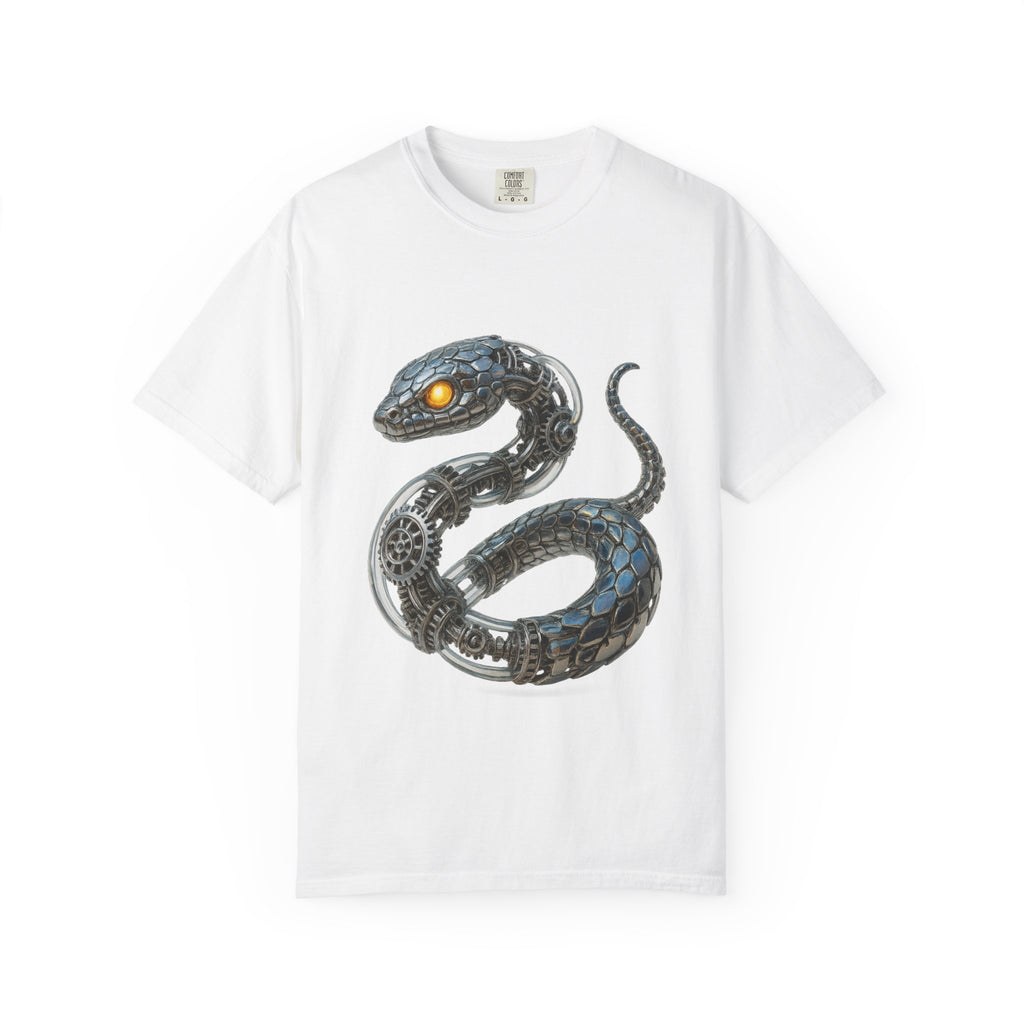 Cyber Serpent T-Shirt — Futuristic Mechanical Snake Graphic Tee