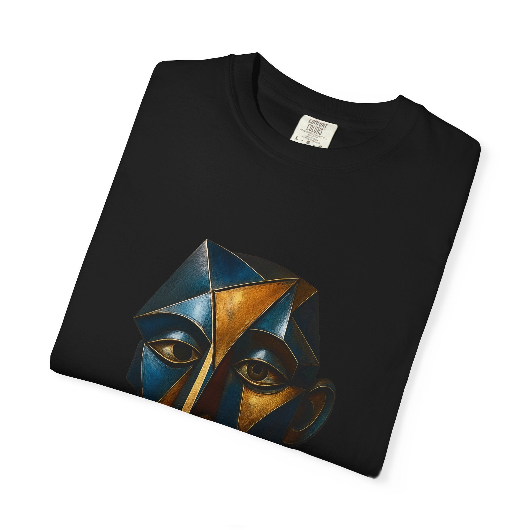 Abstract Geometric Face T-Shirt — Cubist Portrait Art Shirt