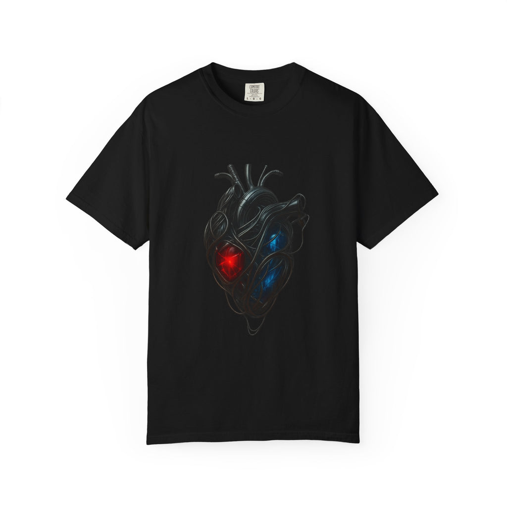 Anatomical Heart Tee — Neon Cyberpunk Heart Graphic T-Shirt