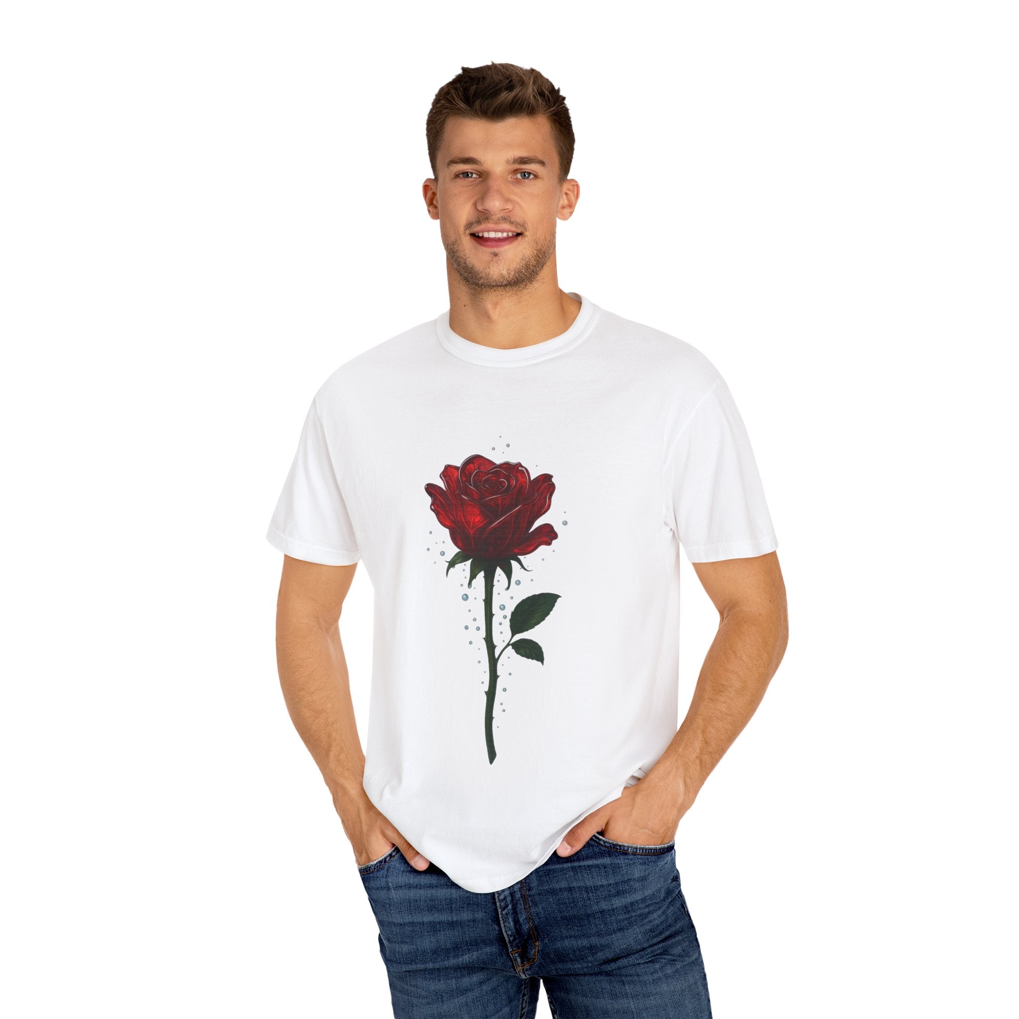 Rose Bloom Graphic T-Shirt — Red Dripping Rose Tee