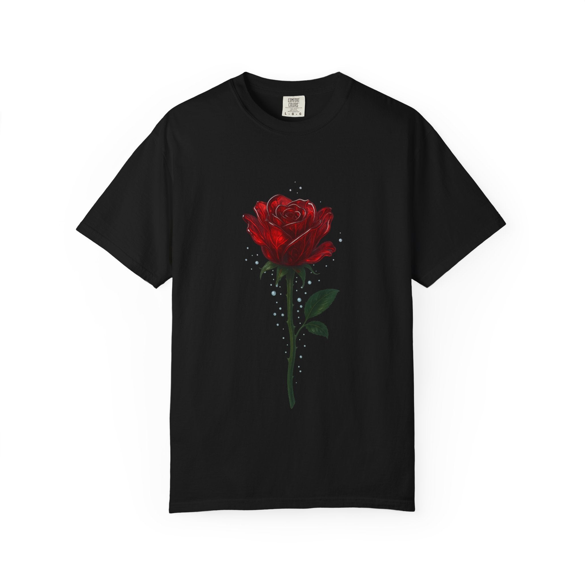 Rose Bloom Graphic T-Shirt — Red Dripping Rose Tee